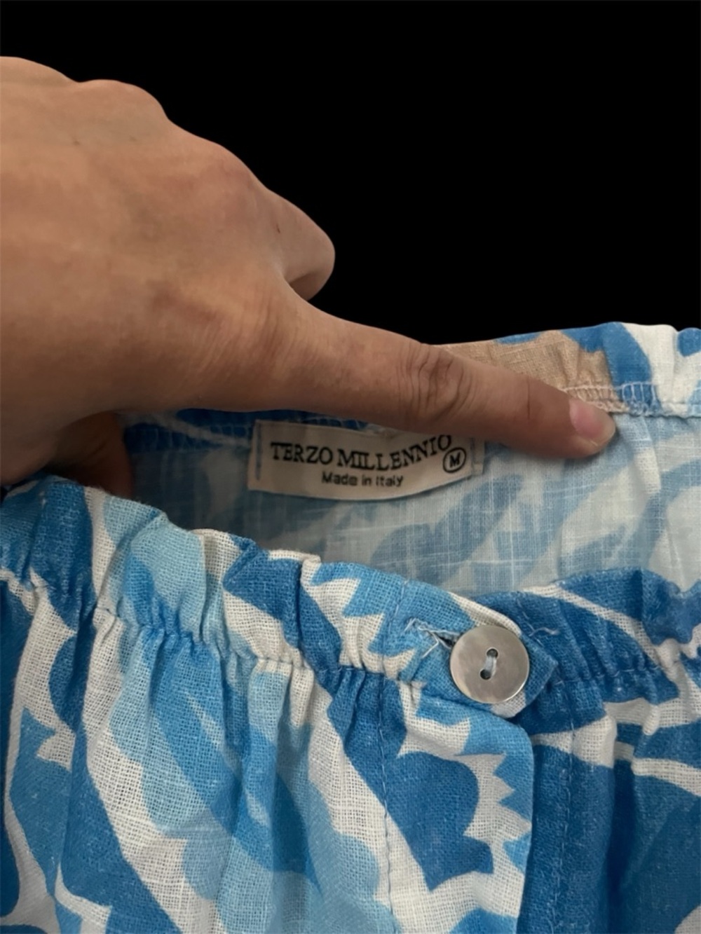 Blue Floral Button-Back Mini Dress - Picture 4 of 5